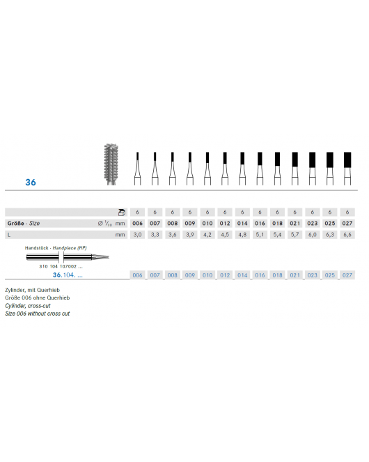 36 Cylinder, cross-cut